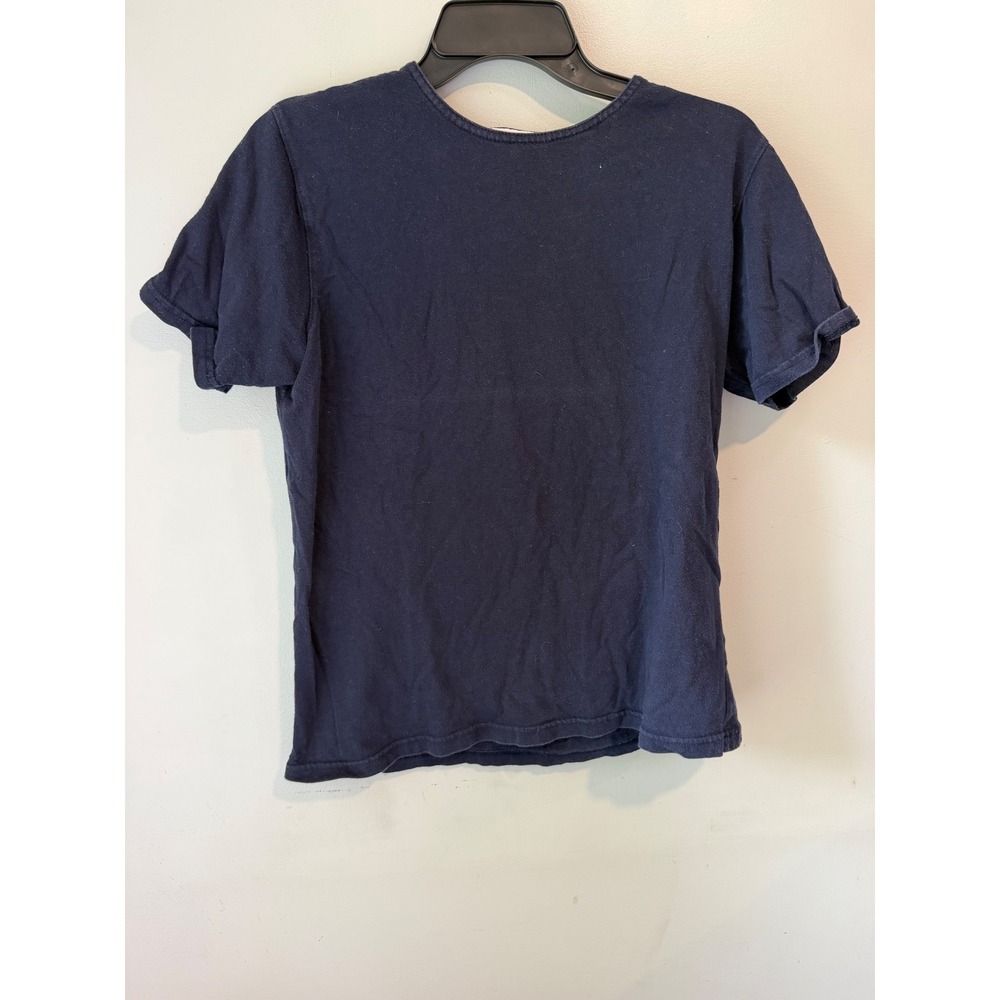 Brooks Brothers Womens Navy Blue 100% Cotton Short Sleeve Crew Neck T-Shirt S